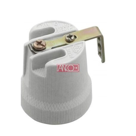 ANCO Porcelán foglalat fémlemezzel E27