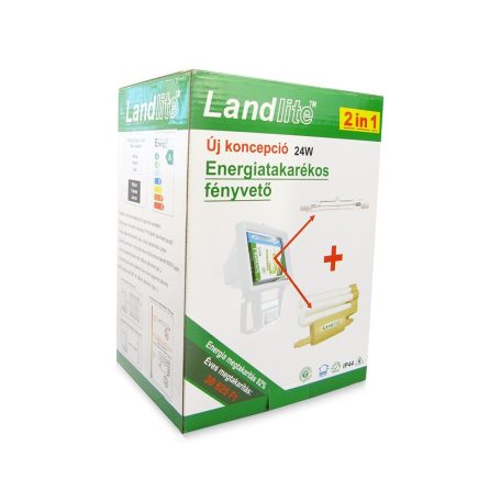LANDLITE SL-F118-24W, 1X24W 118mm/R7s, fényvető / reflektor (kompakt fénycső mellékelve), mozgásérzékelővel, fehér