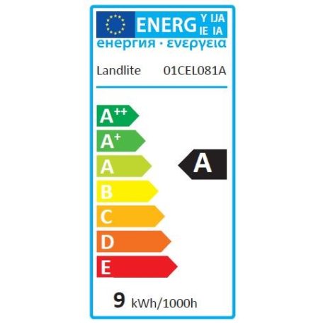  LANDLITE Energiatakarékos, E14, 9W, 450lm, 2700K, SZABÁLYOZHATÓ, gyertya formájú fényforrás (D-EIC-E14-9W)