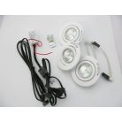  LANDLITE Halogén, GU5.3 (MR16), 3x20W, Ø105mm, billenő, fehér, spot lámpa szett (KIT-60-3)