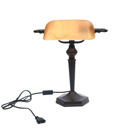  LANDLITE TL609 banklámpa, E27, max. 1x60W, borostyánsárga üvegburával