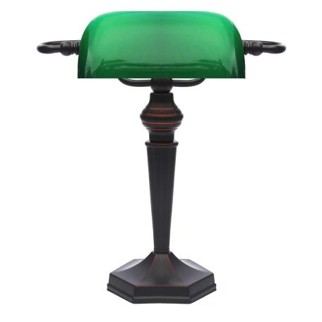  LANDLITE TL609 banklámpa, E27, max. 1x60W, zöld üvegburával