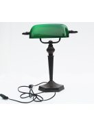 LANDLITE TL609 E27 Max 60W, Schreibtischlampe, Tischlampe, Banker-Lampe -   mit grün Glassschirm