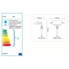  LANDLITE TL609 banklámpa, E27, max. 1x60W, zöld üvegburával