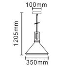 LANDLITE MAGSUS-A002, E27 Max 60W, függeszték lámpatest, fekete