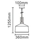 LANDLITE MAGSUS-A003, E27 Max 60W, függeszték lámpatest,  fekete