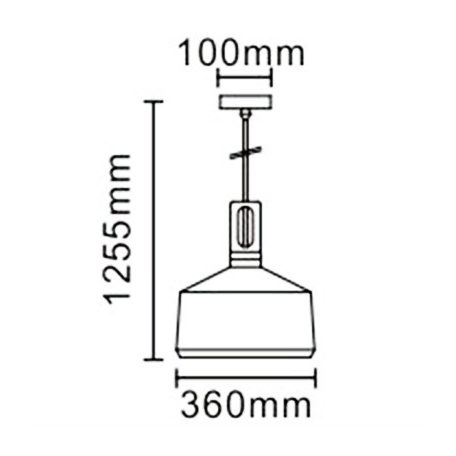 LANDLITE MAGSUS-A003, E27 Max 60W, függeszték lámpatest,  fekete