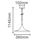 LANDLITE MAGSUS-B002, E27 Max 60W, függeszték lámpatest,  fehér