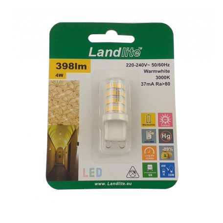 LANDLITE LED, G9, 4W, 398lm, 3000K, Lampe (LED-G9-4W)