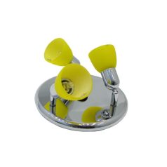   LANDLITE CLE-230A fali spotlámpa,3x60W, sárga búrával, króm kivitel