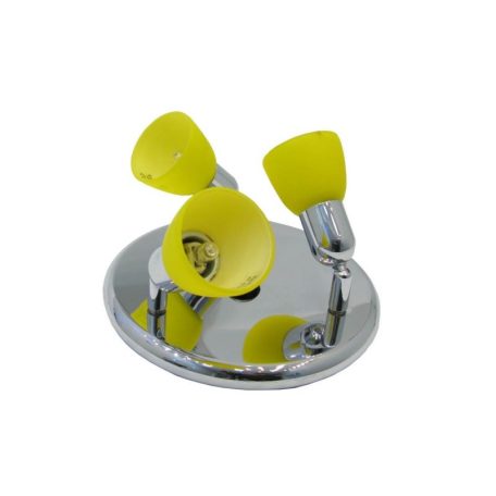 LANDLITE CLE-230A fali spotlámpa,3x60W, sárga búrával, króm kivitel