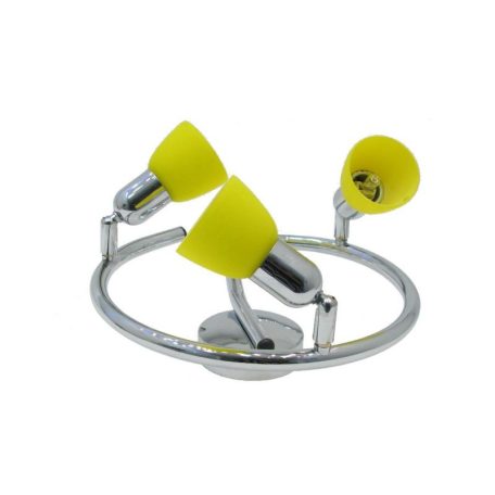 LANDLITE CLE-430A mennyezeti spotlámpa,3x60W, sárga búrával, króm kivitel