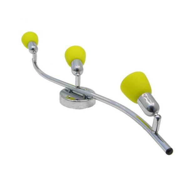 LANDLITE CLE-330A mennyezeti spotlámpa,3x60W, sárga búrával, króm kivitel