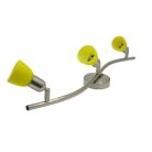 LANDLITE CLE-330A mennyezeti spot lámpa,3x60W, sárga búrával, matt króm kivitel