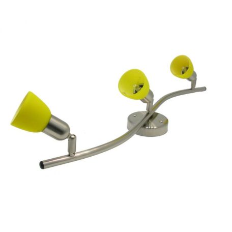LANDLITE CLE-330A mennyezeti spot lámpa,3x60W, sárga búrával, matt króm kivitel