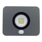 LANDLITE LED-SL-30W/MCL, 3000K meleg fehér,  szürke, 30W LED Reflektor / LED Fényvető mozgásérzékelővel