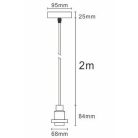 LANDLITE PL-M-046, E27 Max 60W,  2m kábel, szín: matt barna bronz,  függeszték - lámpatest