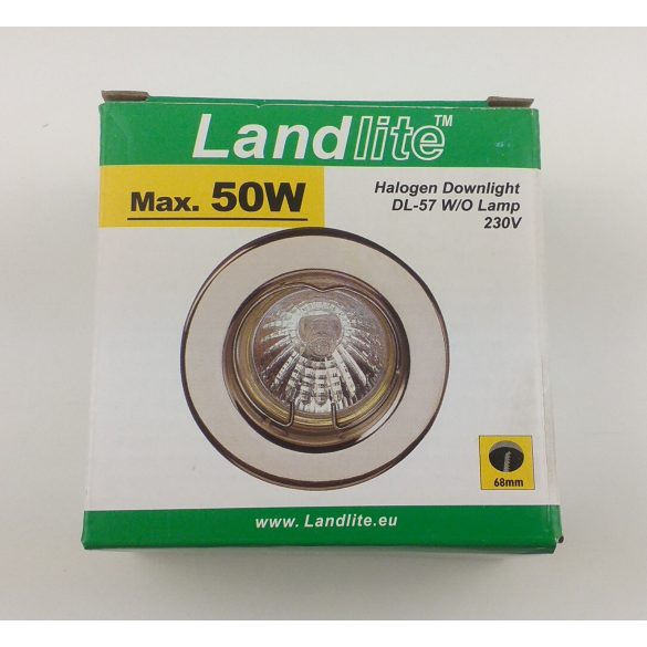  LANDLITE Egyes keret, GU5.3 (MR16) / GU10, fix, egyenes, matt króm, max. 50W, spot keret (DL-57)