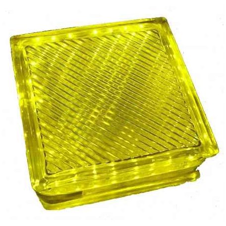 LANDLITE LED-G10-1x2W,  sárga kristálytégla lámpa