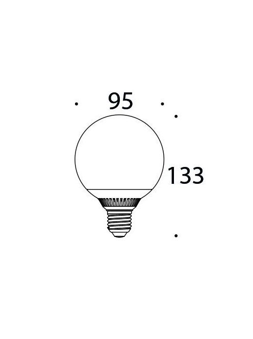 LANDLITE LED, E27, 9W, G95, 600lm 3000K, nagygömb formájú fényforrás (LED-G95-9W)