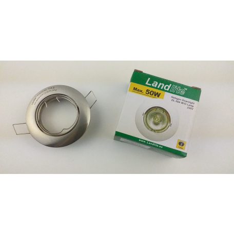  LANDLITE Egyes keret, GU5.3 (MR16) / GU10, billenő, íves, matt króm, max. 50W, spot keret (DL-58A)