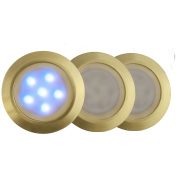   LANDLITE LED-GR01-3x0.5W , 3db-os matt arany földbe süllyesztett LED lámpa szett, kék fényű, IP44