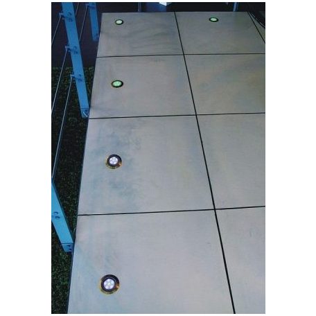 LANDLITE LED-GR01-3x0.5W , 3db-os matt arany földbe süllyesztett LED lámpa szett, kék fényű, IP44