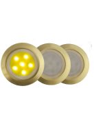 LANDLITE LED-GR01-3x0.5W , 3db-os matt arany földbe süllyesztett LED lámpa szett, sárga fényű, IP44