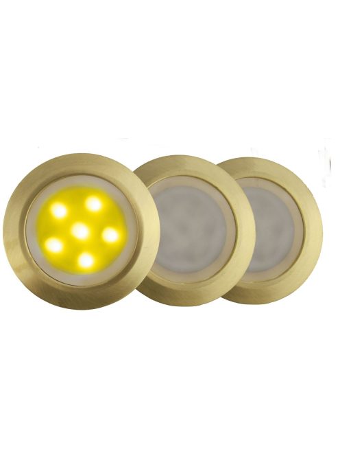 LANDLITE LED-GR01-3x0.5W , 3db-os matt arany földbe süllyesztett LED lámpa szett, sárga fényű, IP44