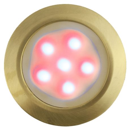 LANDLITE LED-GR01-3x0.5W , 3db-os matt arany földbe süllyesztett LED lámpa szett, piros fényű, IP44