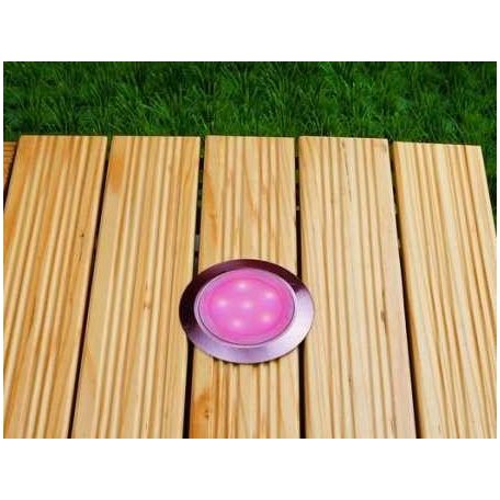 LANDLITE LED-GR01-3x0.5W , 3db-os matt arany földbe süllyesztett LED lámpa szett, piros fényű, IP44