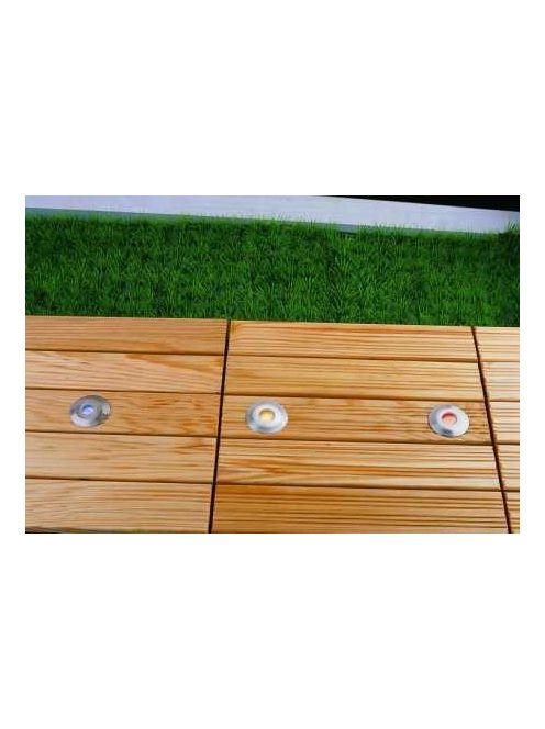 LANDLITE LED-GR02-2X1,0W, 2db-os kiegészíto szett, trafó nélkül, fém szín: matt króm, LED szín: kék, IP44, földbe süllyesztett LED lámpa