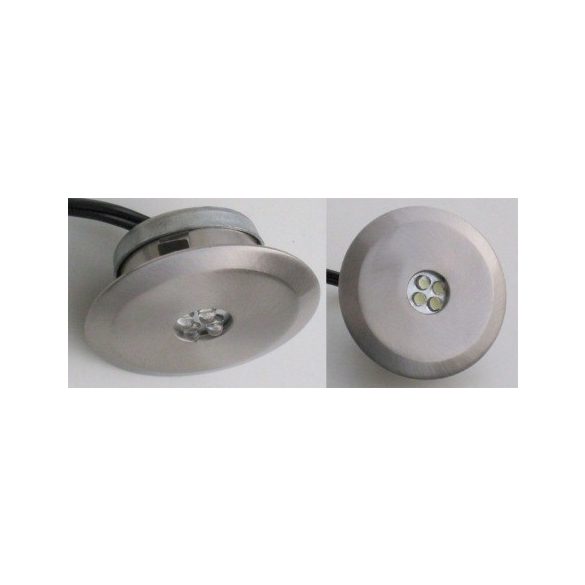 LANDLITE LED-02-4X1,0W, 4db 1,0W LED 12V, beépíthető lámpa szett (4 db-os LED szett), LED: kék , lámpa: mat króm