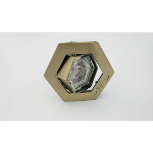  LANDLITE Halogén, GU10, 3x50W, Ø93mm HEX (hatszögű), billenő, antik bronz, spot lámpa szett (KIT-82-3)