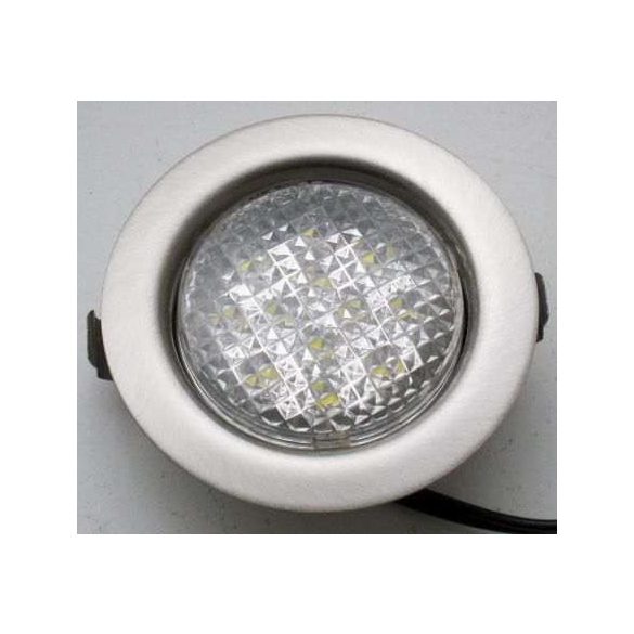LANDLITE LED-06D-3X1,0W, 3db 1,0W LED 12V, beépíthető lámpa szett (3 db-os LED szett), LED: fehér, lámpa: matt króm