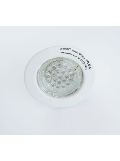  LANDLITE LED, GU10, 3x1,5W, Ø79mm, fix, fehér, spot lámpa keret (KIT-57A-3)