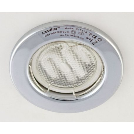  LANDLITE Energiatakarékos, GU10, 3x7W, Ø79mm, fix, króm, spot lámpa szett (KIT-57A-3)