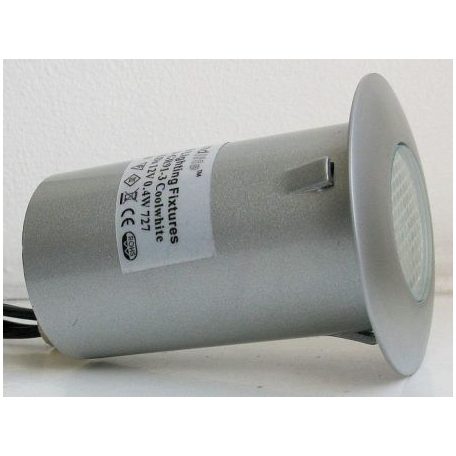 LANDLITE LED-GR91-3, 3x0,4W, 3db-os szett, trafóval, fém szín: szürke, IP68, földbe süllyesztett LED lámpa, LED szín: kék