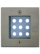 LANDLITE LED-GR92-3, 3x1,0W, 3db-os szett, trafóval, fém szín: matt króm, IP68, földbe süllyesztett LED lámpa, LED szín:hidegfehér