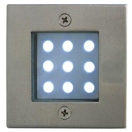 LANDLITE LED-GR92-3, 3x1,0W, 3db-os szett, trafóval, fém szín: matt króm, IP68, földbe süllyesztett LED lámpa, LED szín:hidegfehér