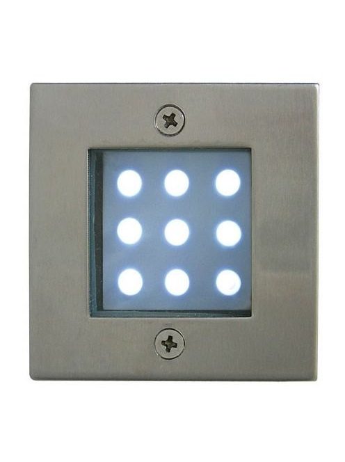 LANDLITE LED-GR92-3, 3x1,0W, 3db-os szett, trafóval, fém szín: matt króm, IP68, földbe süllyesztett LED lámpa, LED szín:hidegfehér