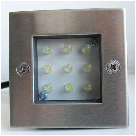 LANDLITE LED-GR92-3, 3x1,0W, 3db-os szett, trafóval, fém szín: matt króm, IP68, földbe süllyesztett LED lámpa, LED szín:hidegfehér
