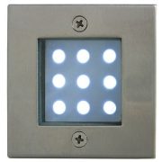   LANDLITE LED-GR92-3, 3x1,0W, 3db-os szett, trafóval, fém szín: matt króm, IP68, földbe süllyesztett LED lámpa, LED szín: kék