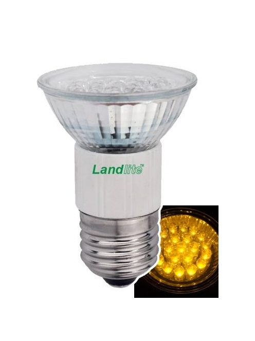 LANDLITE LED, E27, 1.5W, 45lm, sárga, spot formájú fényforrás (LED-JDR/21)