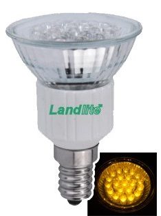   LANDLITE LED, E14, 1.5W, 45lm, sárga, spot formájú fényforrás (LED-JDR/21)