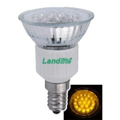   LANDLITE LED, E14, 1.5W, 45lm, sárga, spot formájú fényforrás (LED-JDR/21)
