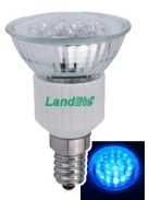 LANDLITE LED, E14, 1.5W, 45lm, kék, spot fényforrás (LED-JDR/21)