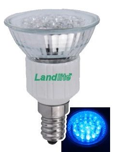   LANDLITE LED, E14, 1.5W, 45lm, kék, spot fényforrás (LED-JDR/21)