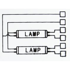   LANDLITE EBT5-228, 2X28W elektronikus előtét T5 fénycsőhöz, 6 kimenet