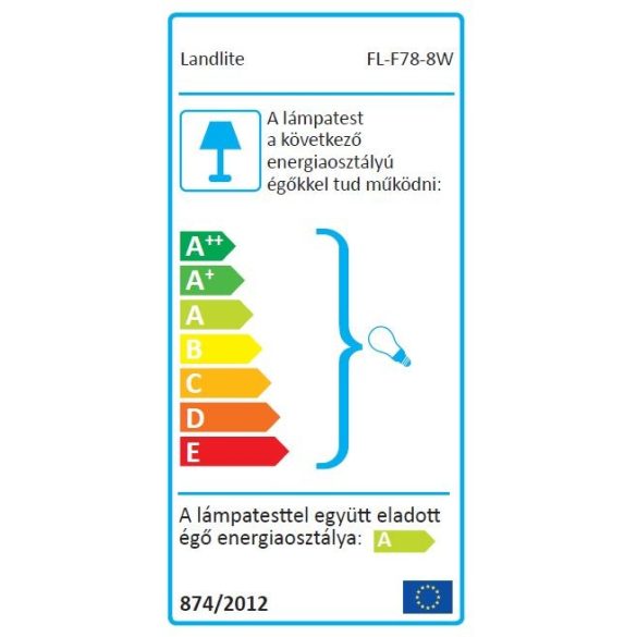 LANDLITE FL-F78-8W, 1x8W 78mm/R7s, fényvető / reflektor (kompakt fénycső mellékelve), fekete